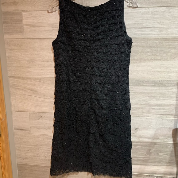 Marina Black Sequin Sleeveless lace Sheath Dress size 12 - Picture 7 of 8